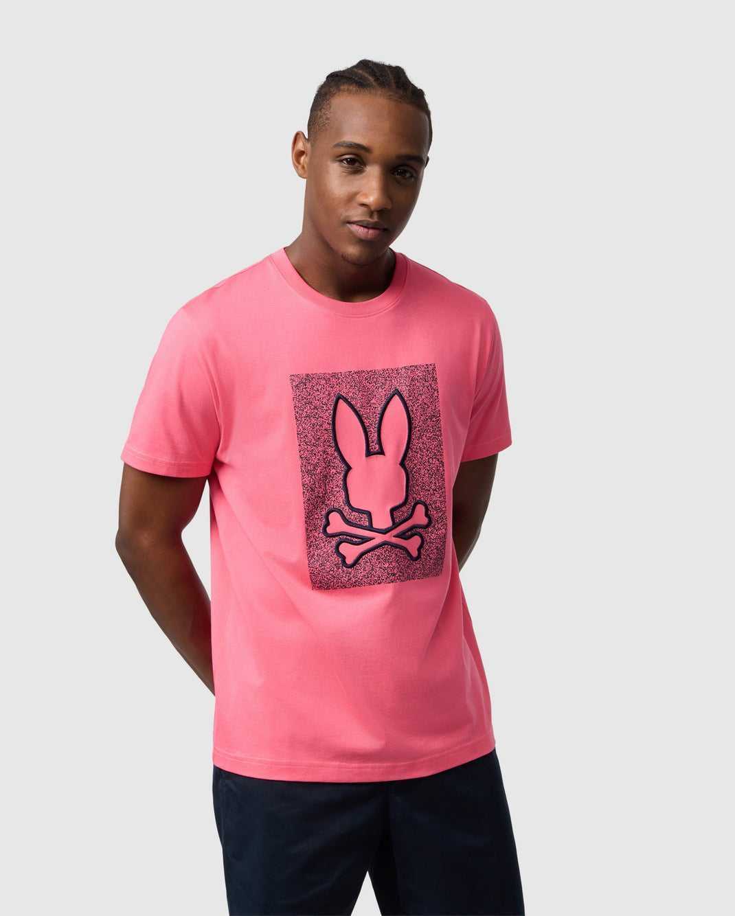 Tees Psycho Bunny Livingston Graphic Tee Rose Homme | GDL-89060726